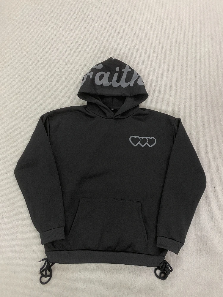Herbst- und Wintermode Lässige, Weite und Vielseitige Personalisierte Love-Hoodie Hose mit Geradem Bein und Kordelzug für Männer und Frauen