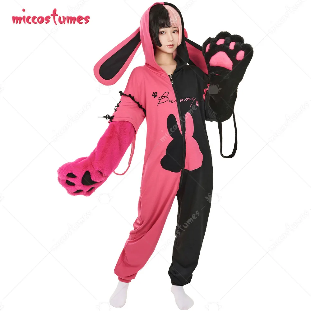 Women Onesie Pajama Claw Heart Bunny Print Loungewear Adult Hooded Homewear Kigurumi Sleepwear