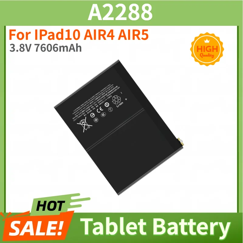 A2288 High Quality Tablet Battery 3.8V 7606mAh For IPad AIR4 AIR5, IPad10 A2325 A2898 A2899 A2900 A2316 Replacement Battery