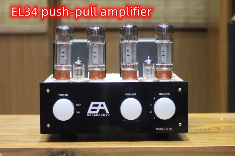 

35W*2 EL34 push-pull amplifier with Bluetooth 5.0 independent decoding, frequency response: 16HZ-27KHZ, Beijing 6F1 *2, EL34*4