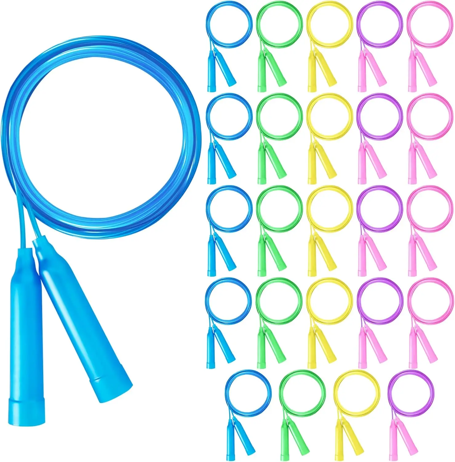 

Colorful Adjustable Jump Ropes for Kids, Tangle-Free Plastic Skipping Ropes for Exercise and Outdoor Activities