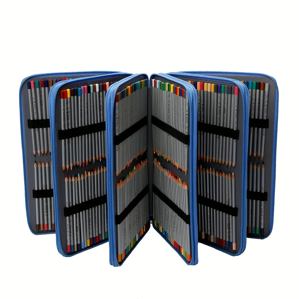 5-Layer 480-Compartment Colored Pencil Storage Box with Zipper Closure—Durable Canvas Material Art Supplies Storage Box, Multiple Compartments + Detachable Shoulder Strap, Suitable for Artists, Painters, Travelers (Yellow/Black), Fun Design, Fabric Structure, Portable Single-Piece Colored Pencil Organizer, Keeps Desk Tidy and Clean—Portable Office Art Supplies Storage Box, Dragonfly Decoration, Art Supplies Storage