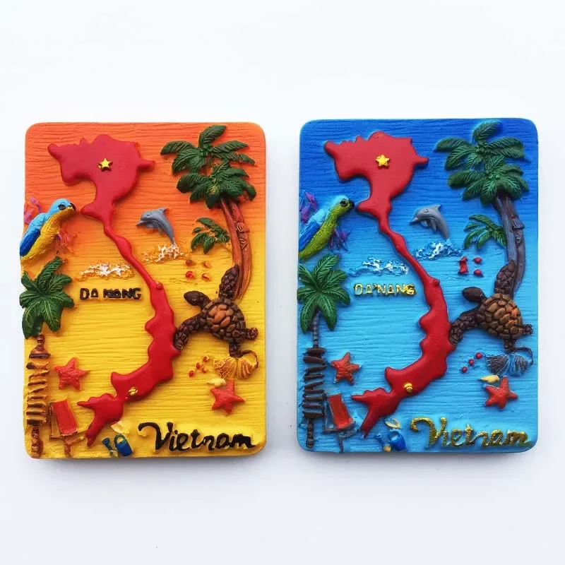 Vietnam Fridge Magnets Nha Trang Paradise Island Tourist Souvenir  Imanes Para El Refrigerador Magnetic Sticker Ha Long Bay Map