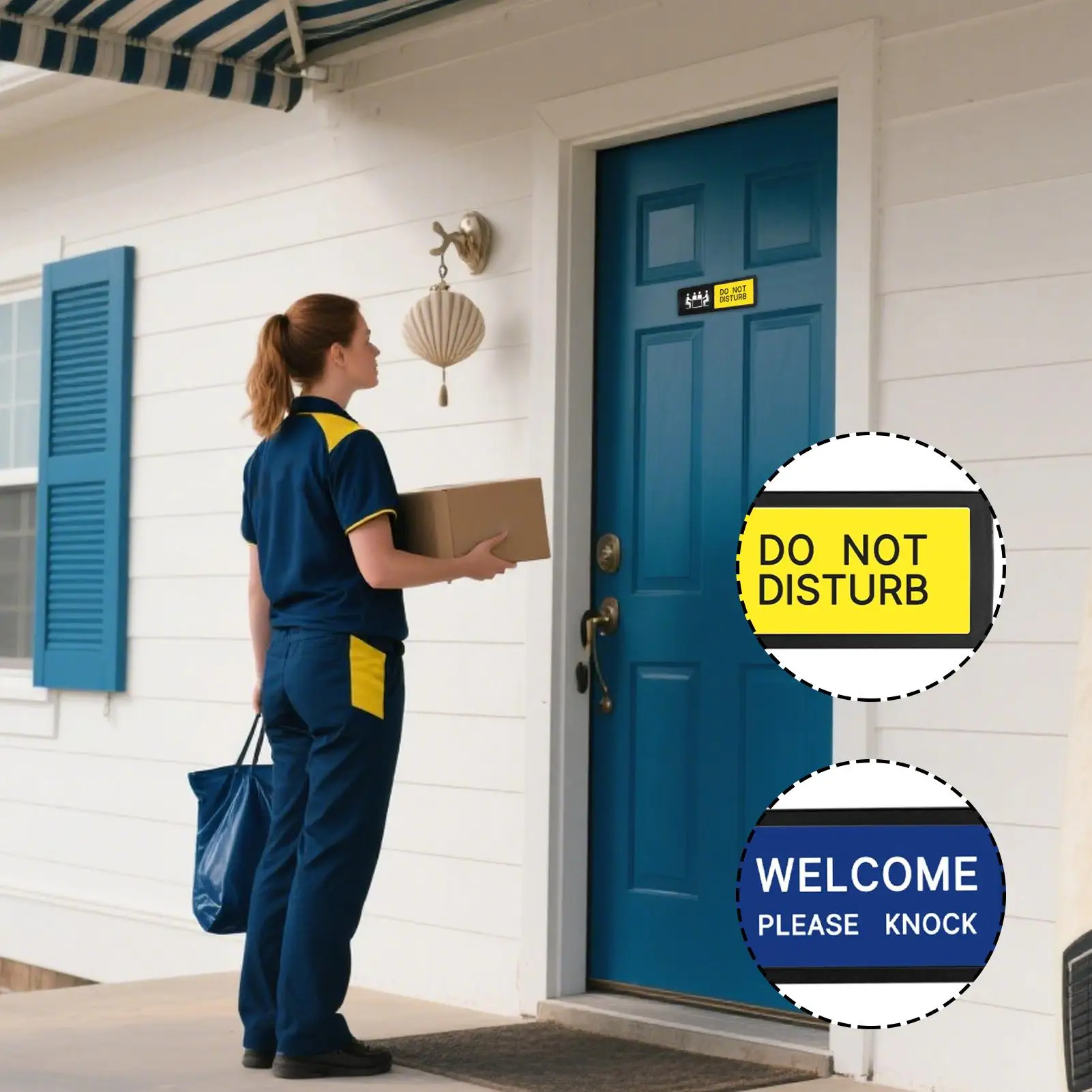 Door Signs Self-Adhesive Welcome Please Knock Printing Please Do Not Disturb Sliding Signs For Home Bathroom Dorm Hotel