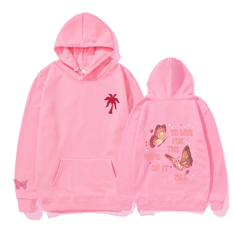 Woman Clothing 2024 New Top High Quality Streetwear Casual Pullovers Long Sleeve PINK PALM PUFF Hoodies Jogging Women Sweatshirt