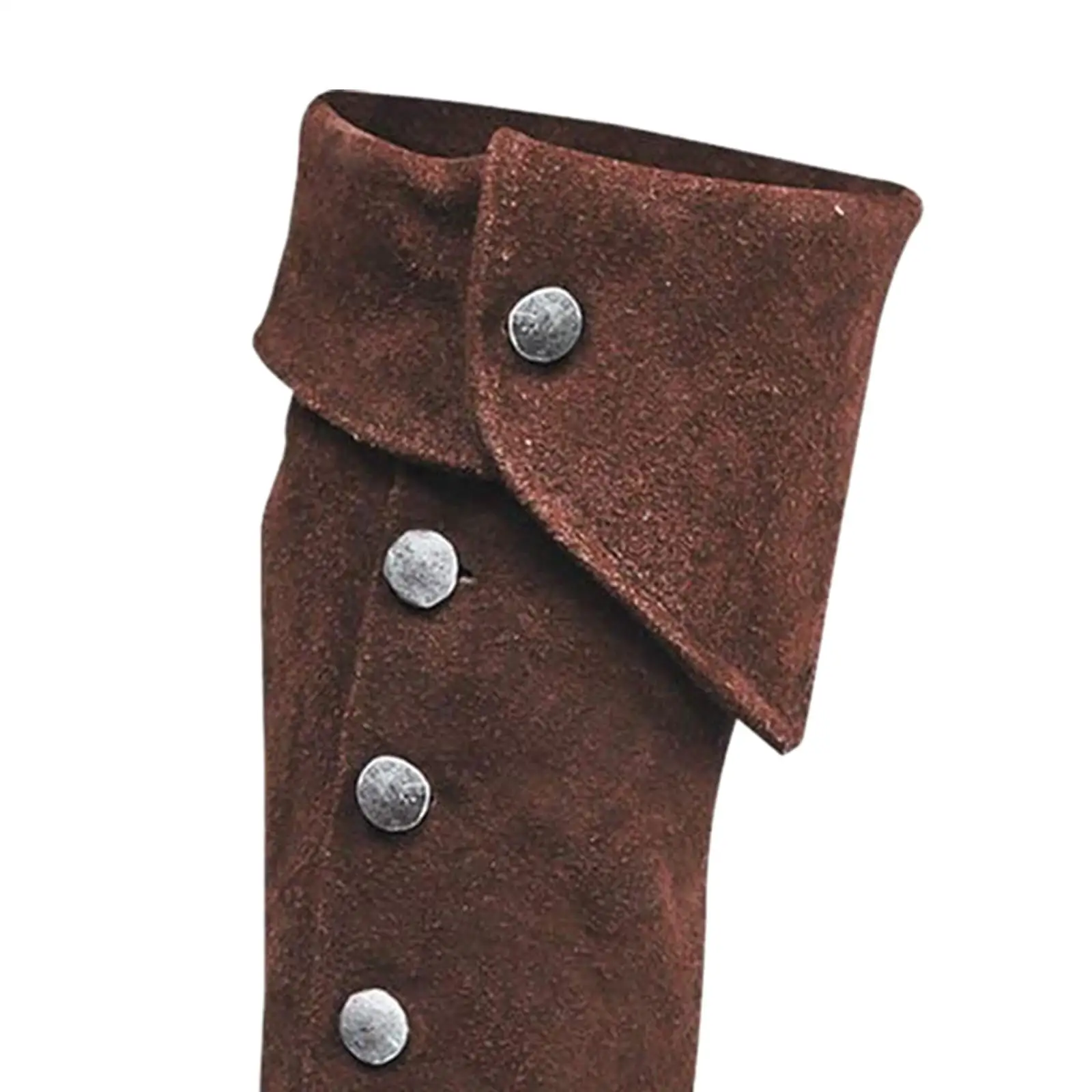 Pirate Boot Covers Medieval Boot Tops Leather Leg Guards With Grommet Lace Up Adjustable Length for Cosplay Masquerade Stage