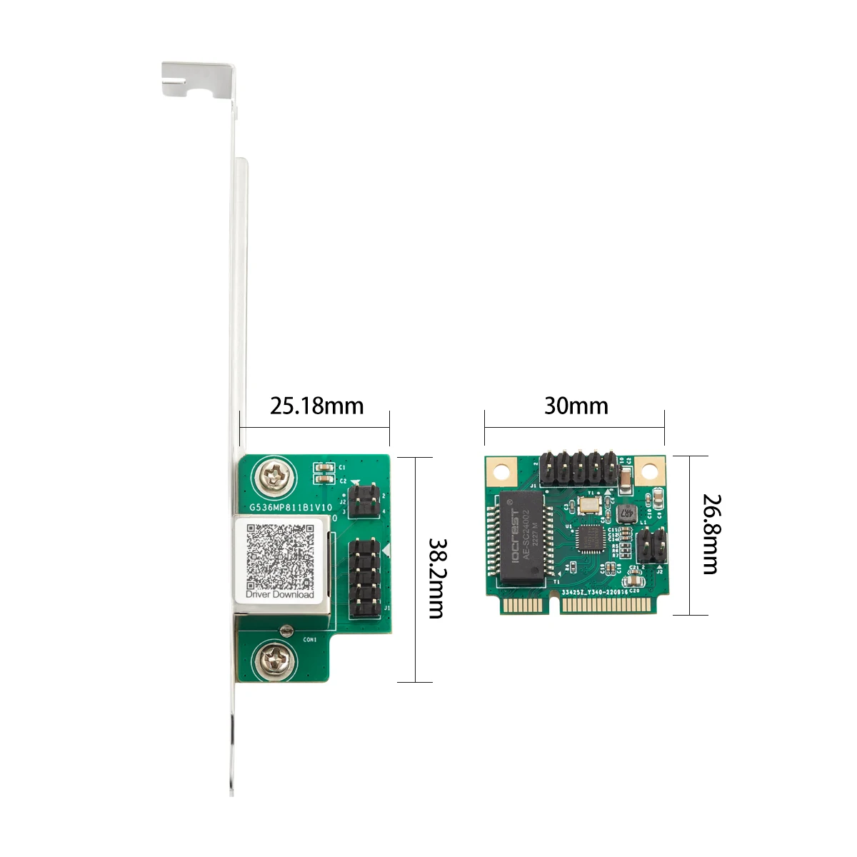 Mini PCIe 1000M Gigabit Ethernet RJ45 พอร์ตอะแดปเตอร์ 10/100/1000 Mbps การ์ดเครือข่าย LAN Controller NIC Realtek 8111H ชิป