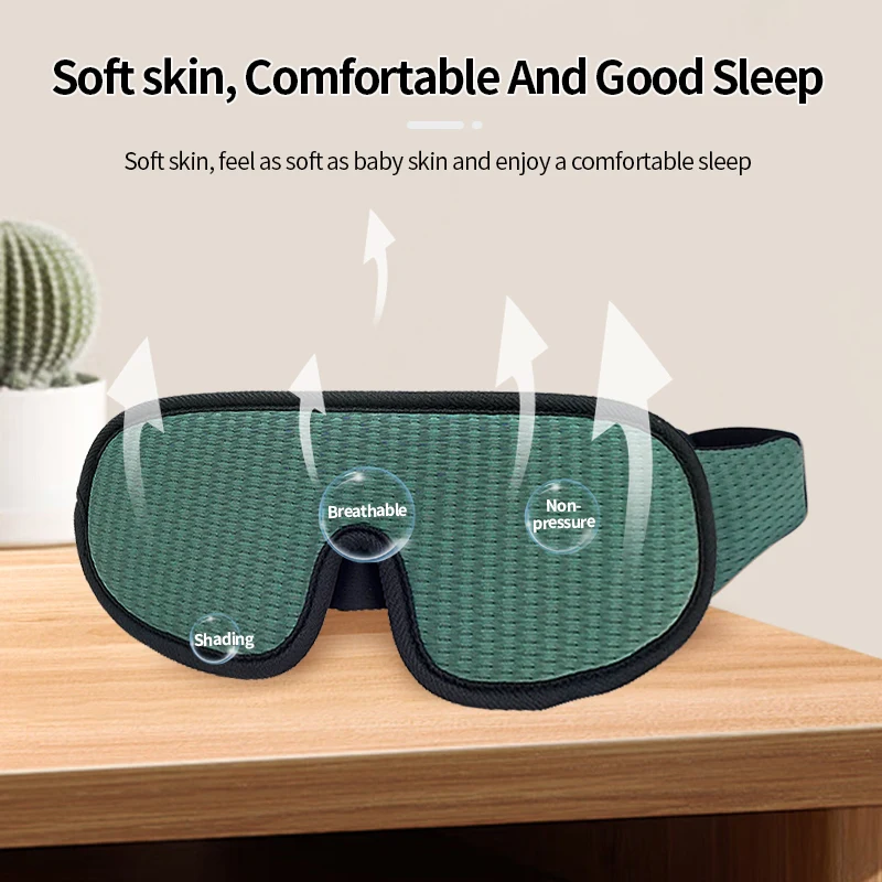 Slaap Oogmasker Zacht Comfartable Verduistering Oogmasker 3d Soft Snap Slaap Reizen Eyeshade Ademend Zwart Groen Oogmasker Rust