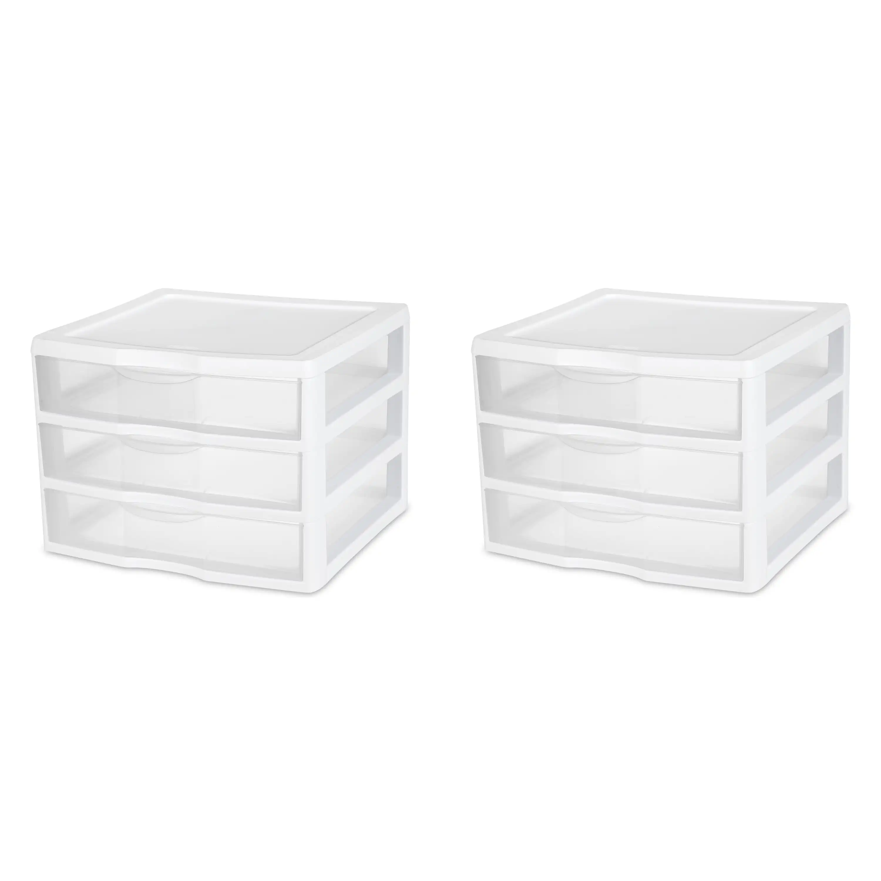 

Sterilite Wide 3 Drawer Unit Plastic, White, Set of 2