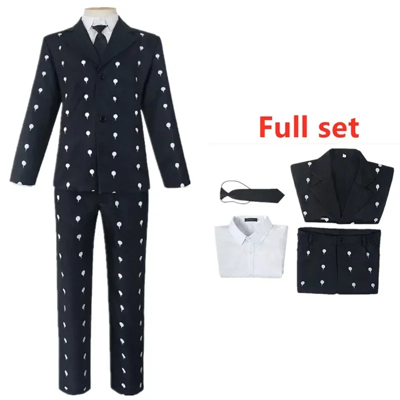 Anime JoJo Bizarre Adventure Bruno Bucciarati Cosplay Kostuum Zwart Wit Pakken Uniform Zentai Volledige Set