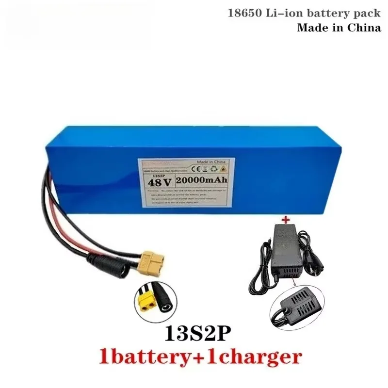 New 13S2P 48V 20Ah Rechargeable Lithium Battery Pack for Electric Vehicle Bicycle and Scooter Power Battery with BMS Charger