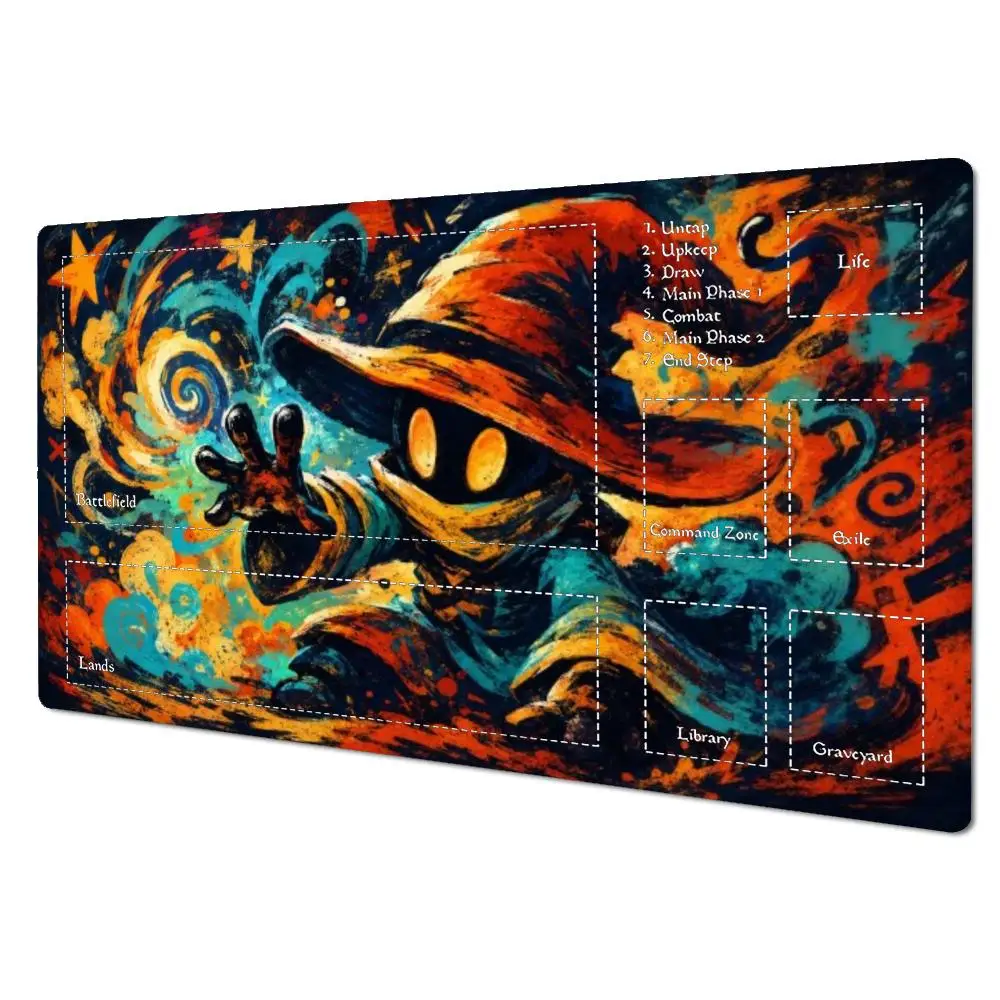 Vintage Swirl Graffiti Wizard Mage Duża Mata do Gry MTG TCG Mata Bojowa Antypoślizgowa Wytrzymała Obszywana Krawędź Commander tapete magic mtg — zdjęcie produktu 3