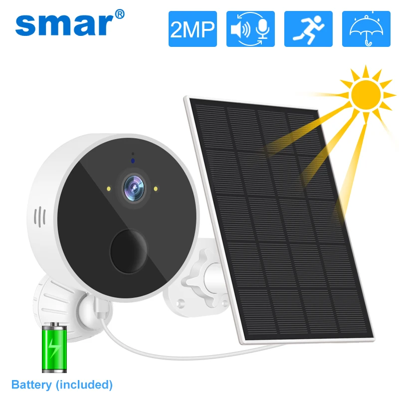 Smar 1080P WiFi Solar Camera PIR Human Detection Security Video Surveillance IP CCTV With Solar Panel Recharge Li-Batteries