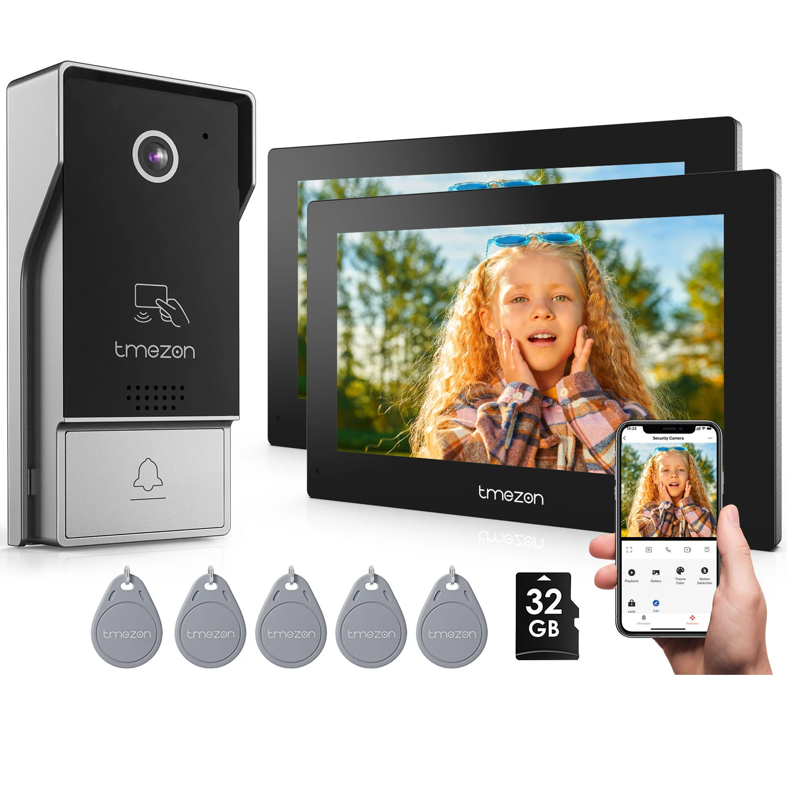 Système d'interphone vidéo intelligent sans fil Wifi 1080P avec écran tactile de 7 pouces, application Tuya, et sonnette filaire pour la maison