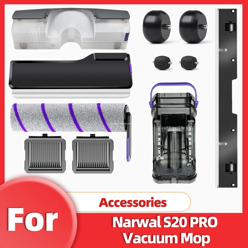 

Original Accessories For 나르왈 Narwal S20 Pro Wet Dry Vacuum Water Tank Roller Brush Cover HEPA Filter Holder Vacuum Cleaner Parts