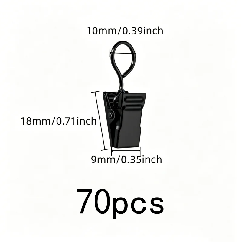 70 pcs Silver Loop Drapery Pins, Home Decoration, Firm Non-Slip Hold, Rust Resistant Metal, Multipurpose
