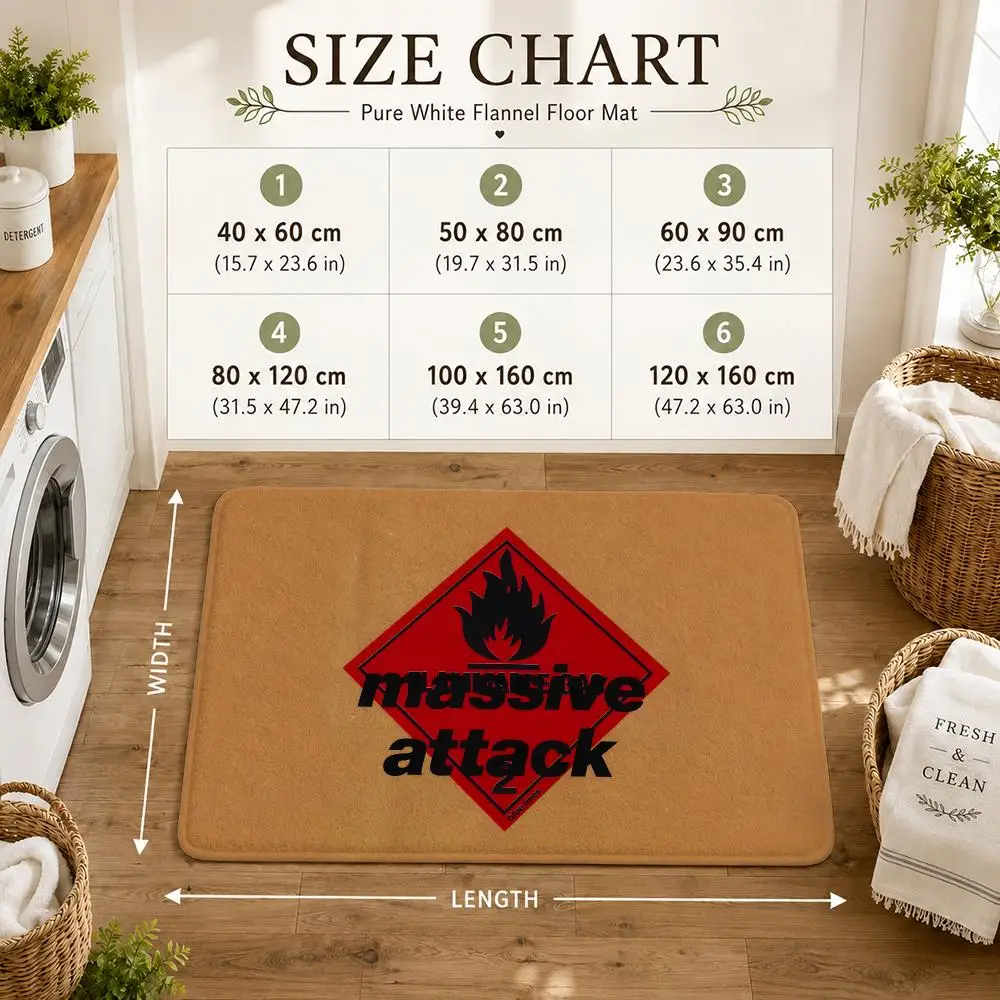 Massive Attack Teardrop Floor Mat Flannel Non-Slip Washable Soft Absorbent Rug For Bathroom Kitchen Bedroom Home Decor