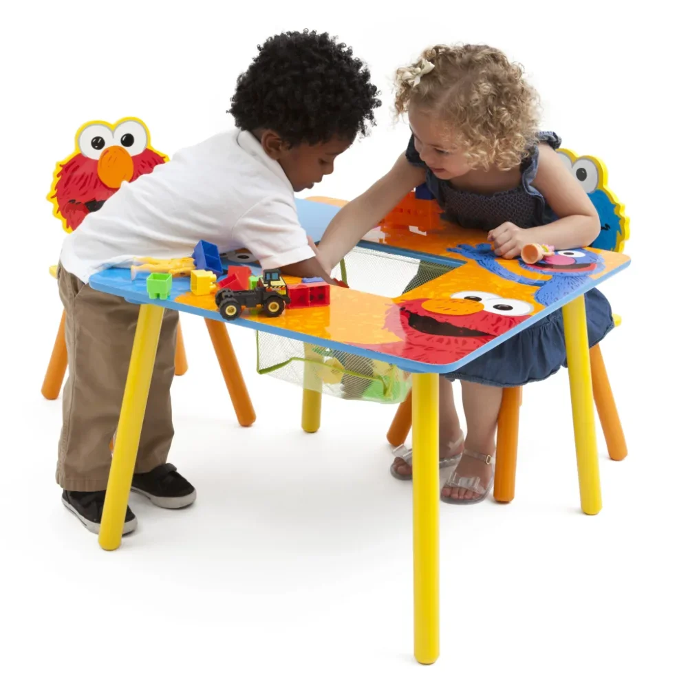 

Wood Kids Storage Table and Chairs Set by Delta Children, Greenguard Gold Certified study table for kids