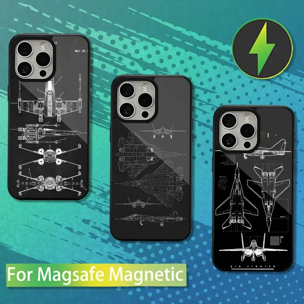

Aircraft Blueprints Planes Phone Case For iPhone 16,17,15,14,13,12,11,Pro,Max,Plus,Mini,Magsafe,Magnetic Wireless Charging Case