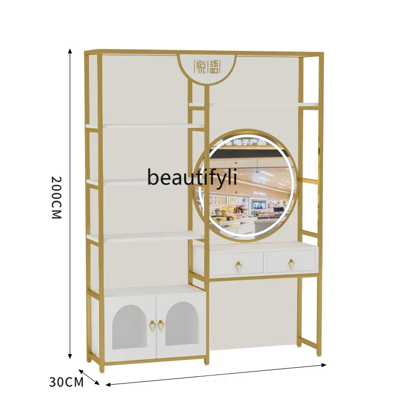 

02Beauty salon product display cabinet light luxury, display, shelf, display cabinet