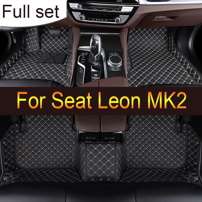 Customized Artificial Leather Car Floor Mat For Seat Leon MK2 2006 2007 2008 2009 2010 Protect Your Vehicle's Interior Accessory