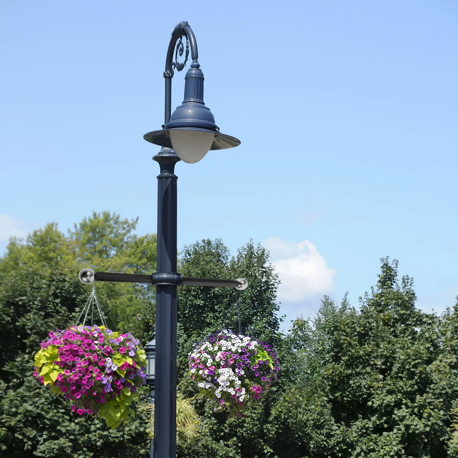 

Ladder Garden Light Pole Bracket Stainless Steel Cross Arm Removable Knobs Black Finish Patio Lamp Post Accessories Outdoor