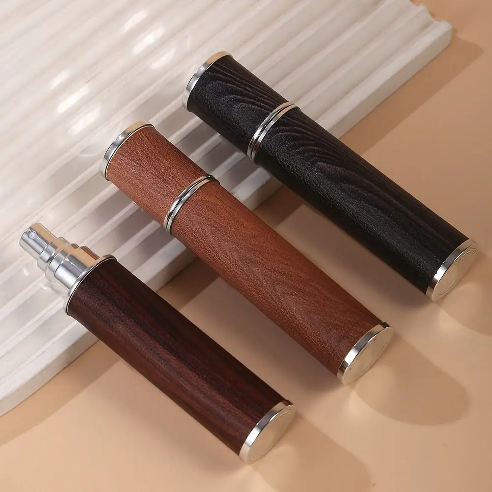 

Portable PU Leather Perfume Bottle 10ml Leak-proof Spray Bottle Refillable Wood Grain Perfume Atomizer Bottle Travel