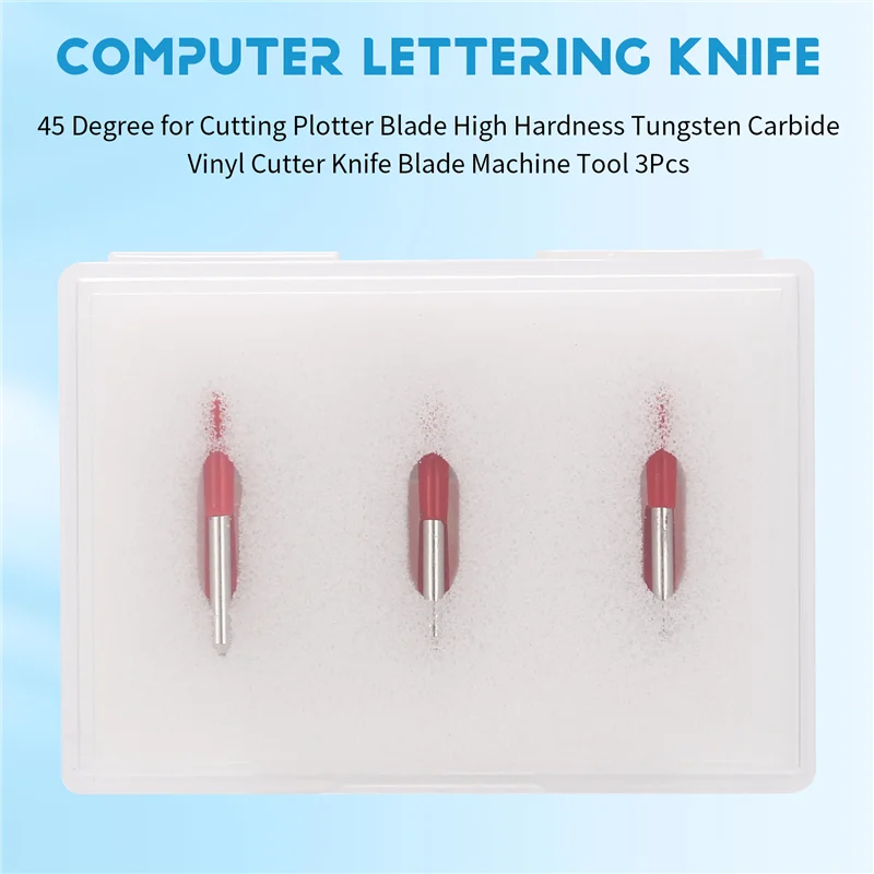 N15R-45 Graden Voor Roland Snijplotter Blade Hoge Hardheid Wolfraamcarbide Vinyl Cutter Mes Machine Tool 3 Stuks