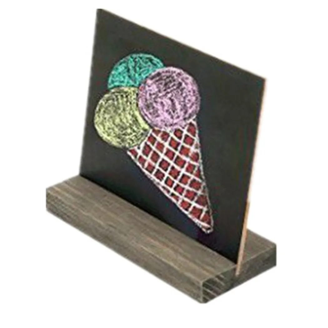 Tabletop Chalkboard Display for Menus and Daily Specials with Sturdy Wood Base for Indoor Use in Food Service Establishments
