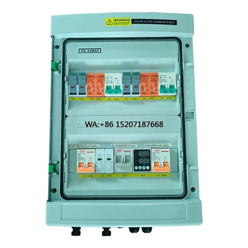 CE Certified Photovoltaic Combiner Box for Solar PV SystemsDC1000V 2 in 2 Out with AC Control Module IP65 Waterproof