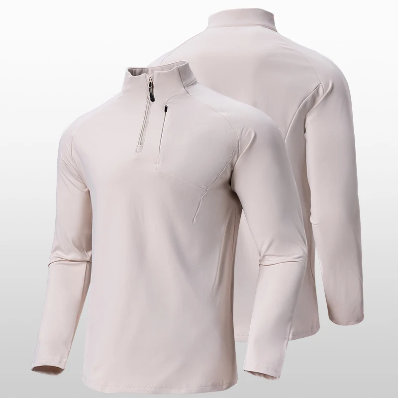 

Men's Stand Collar Thermal Sweatshirt - Soft Anti-Pilling Slim Fit Workout Jumper, Warm Training Sportswear for Autumn Winter