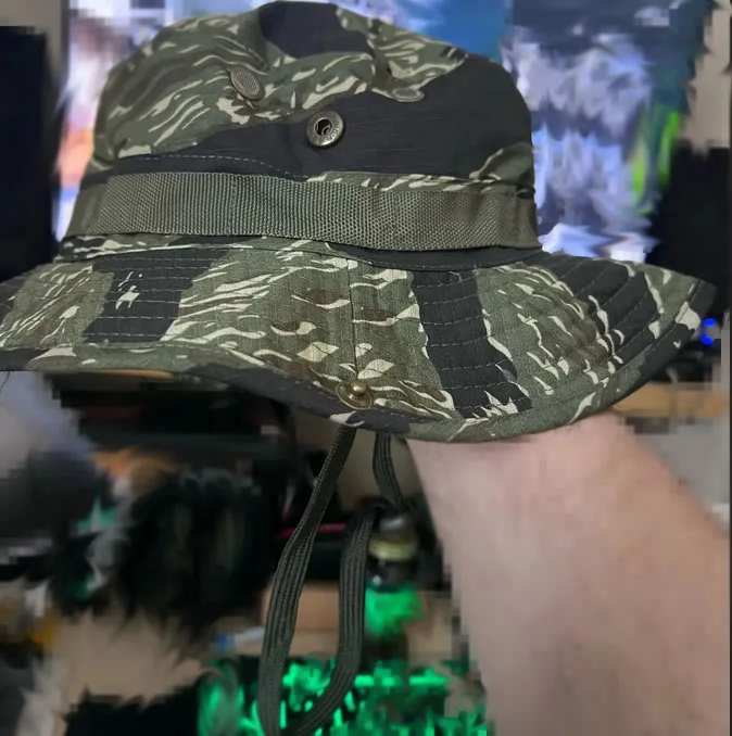 NEW Outdoor Sports Round Brim Hat Tactical Jungle Tiger Spot A-TACS Desert Digital MCAD Camouflage Color Sunscreen Hat