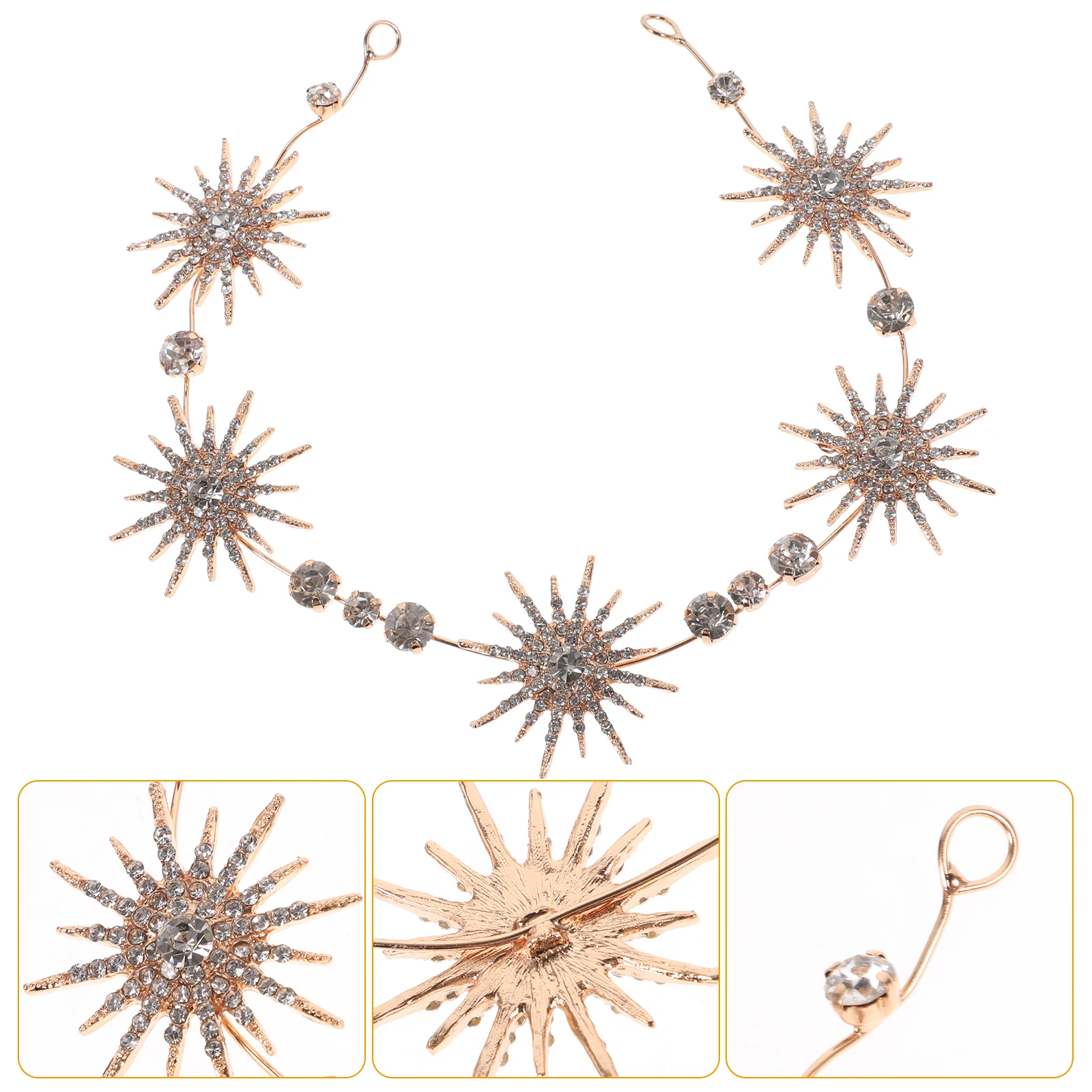 Cinturón de boda con diamantes de imitación, accesorios nupciales, cierre de aleación de Zinc dorado para vestido, falda, fiesta, banquete, decorativo