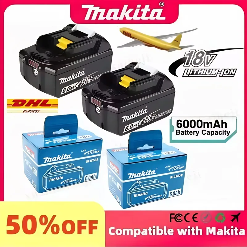 

2025original makita battery, makita 18v Tools Lithium Battery 6Ah/5Ah/3Ah makita DTW700 DDF487 DTD173 DGA404 HR140D DJV182