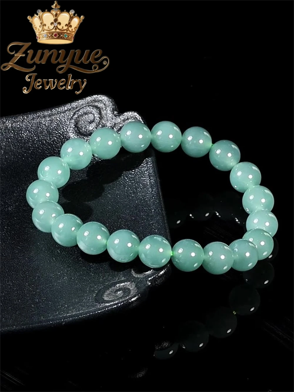 

Натуральный жадеит класса А, простой браслет с голубой водой, нефритовые бусины ледяного типа, браслет 9,8 мм, высококачественный нефрит для мужчин и женщин в подарок