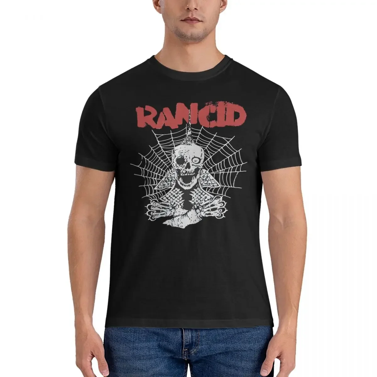 Men SKULL T Shirt Rancid Cotton Tops Cool Short Sleeve Round Collar Tees Gift Idea T-Shirts