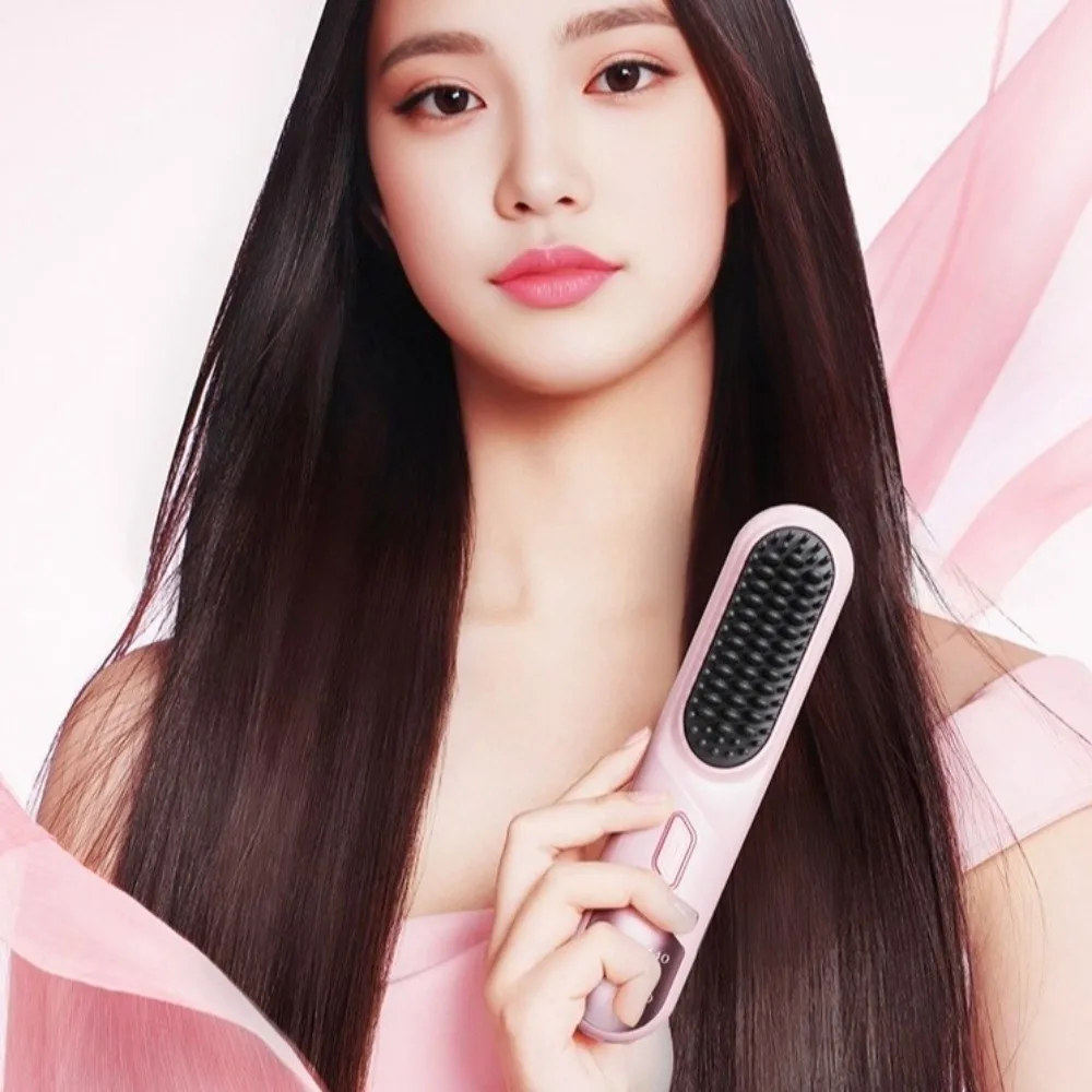 

USB перезаряжаемые беспроводные выпрямители для волос, 4 уровня, с подогревом, горячая расческа, выпрямитель, защита от ожогов