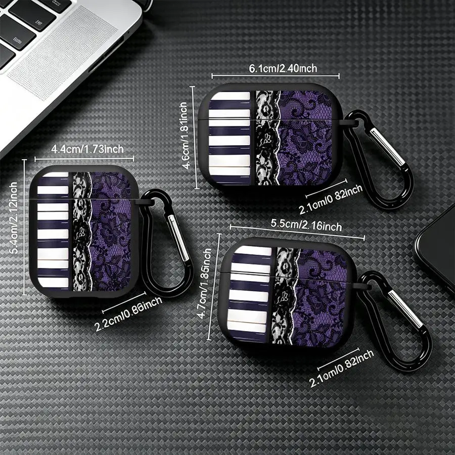 Piano Lace Purple Case For Airpods 4 Pro2 3 1 Pro3 Pro 2 Earphone Cases Cover - view 6
