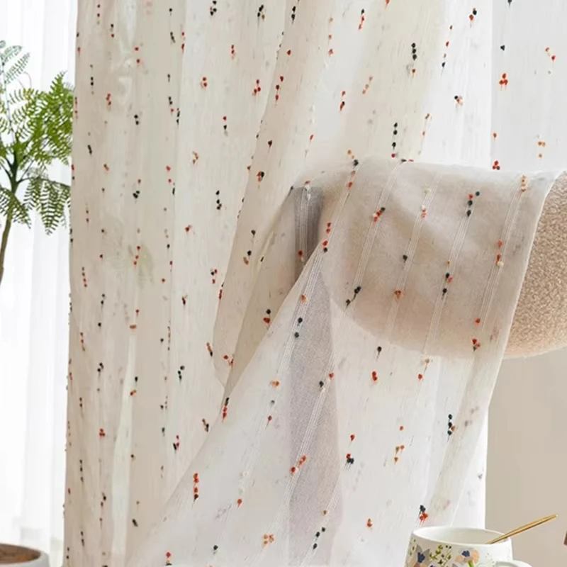 2 قطعة ستائر شفافة مطرزة من الكتان الأمريكي لغرف الأطفال ، ستائر شفافة ناعمة اللون للحضانة ، ستائر قابلة للغسل في الغسالة