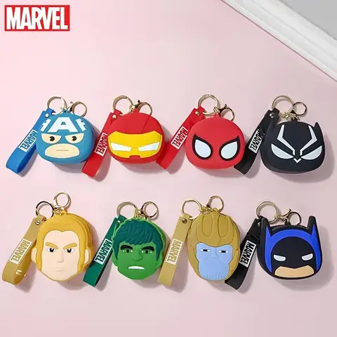 Disney Key Chains Ironmans Hulk Thanos Captain America Coin Purse Keychain Earphone Storage Bags Pendants Gift