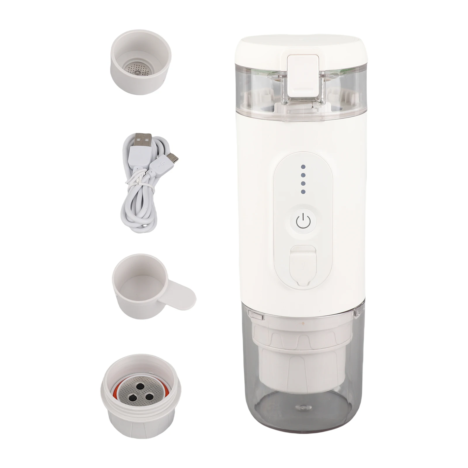 

Portable Electric Coffee Machine Cordless Heating Single Serve Mini Coffee Maker with 2-IN-1 Coffee Powder/Capsule Bin18Bar Pump