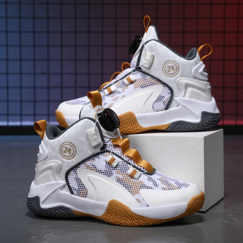 زوج من أحذية كرة السلة الشبكية عالية الجودة للأطفال في الفصول الأربعة، أحذية رياضية مريحة، مقاسات 31-40، CT-9188