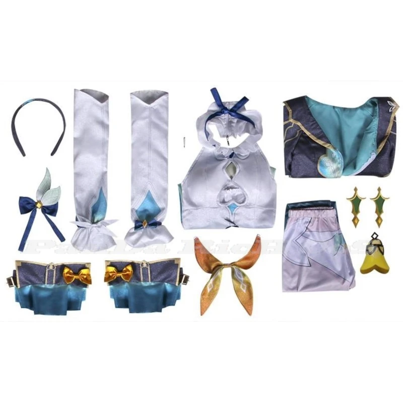 게임 혼카이 스타 레일 두진 반딧불 코스프레 코스튬 원피스, 반딧불 가발 렌즈 신발 머리핀, 여자 할로윈 파티 세트