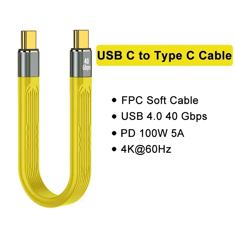 100w 5a usb c para tipo c cabo usb 4.0 thunderbolt 3 40gbps cabo de dados usb tipo c pd conector adaptador de carregamento rápido para macbook