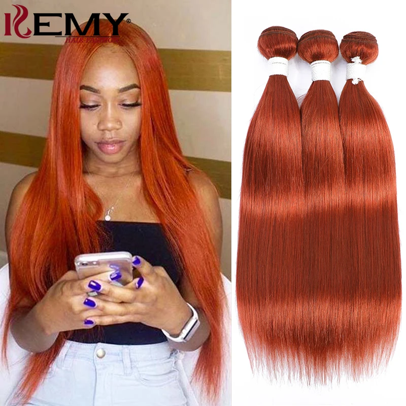 

350 Orange Ginger Straight Human Hair Bundles 100% Human Hair Weave Bundles Brazilian Remy Hair Bundle Deals 3/4 PCS