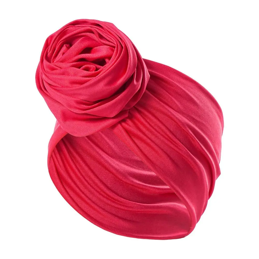 생사 벌크로즈 플라워 헤어밴드 통기성 좋은 탄성 아프리카 여성 터번 랩 가벼운 보헤미안 플라워 반다나 헤어 액세서리