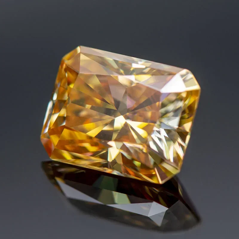 NEUER Moissanit-Stein Champagnerfarben Radiant-Schliff Laborgezüchteter Edelstein für DIY-Ringe, Halsketten, Ohrringe Hauptmaterialien mit Zertifikat – Detail 4