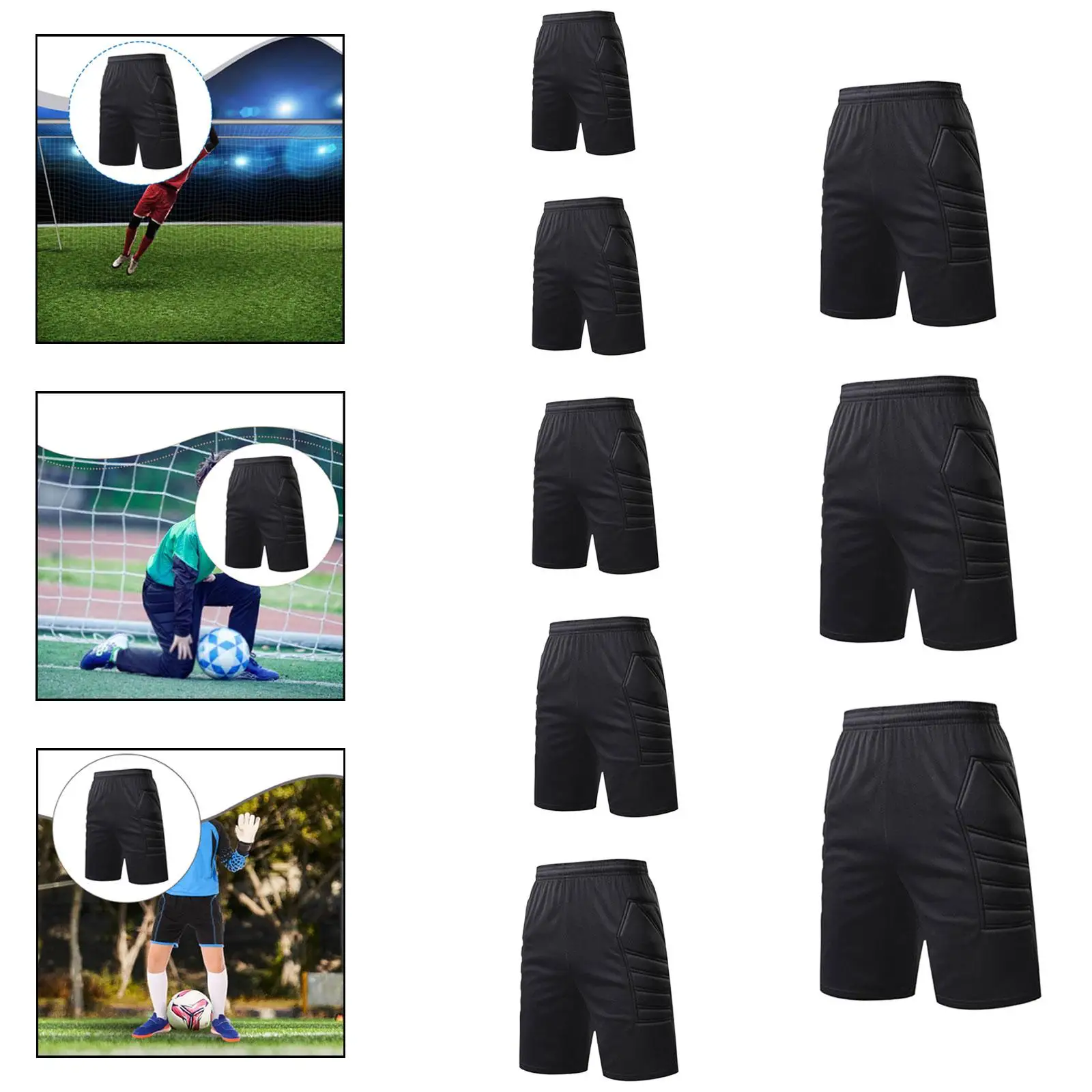 

Футбольные вратарские защитные шорты с подкладкой на бедро, многоцелевые для всех сезонов, дышащая губчатая подкладка для защиты от ударов