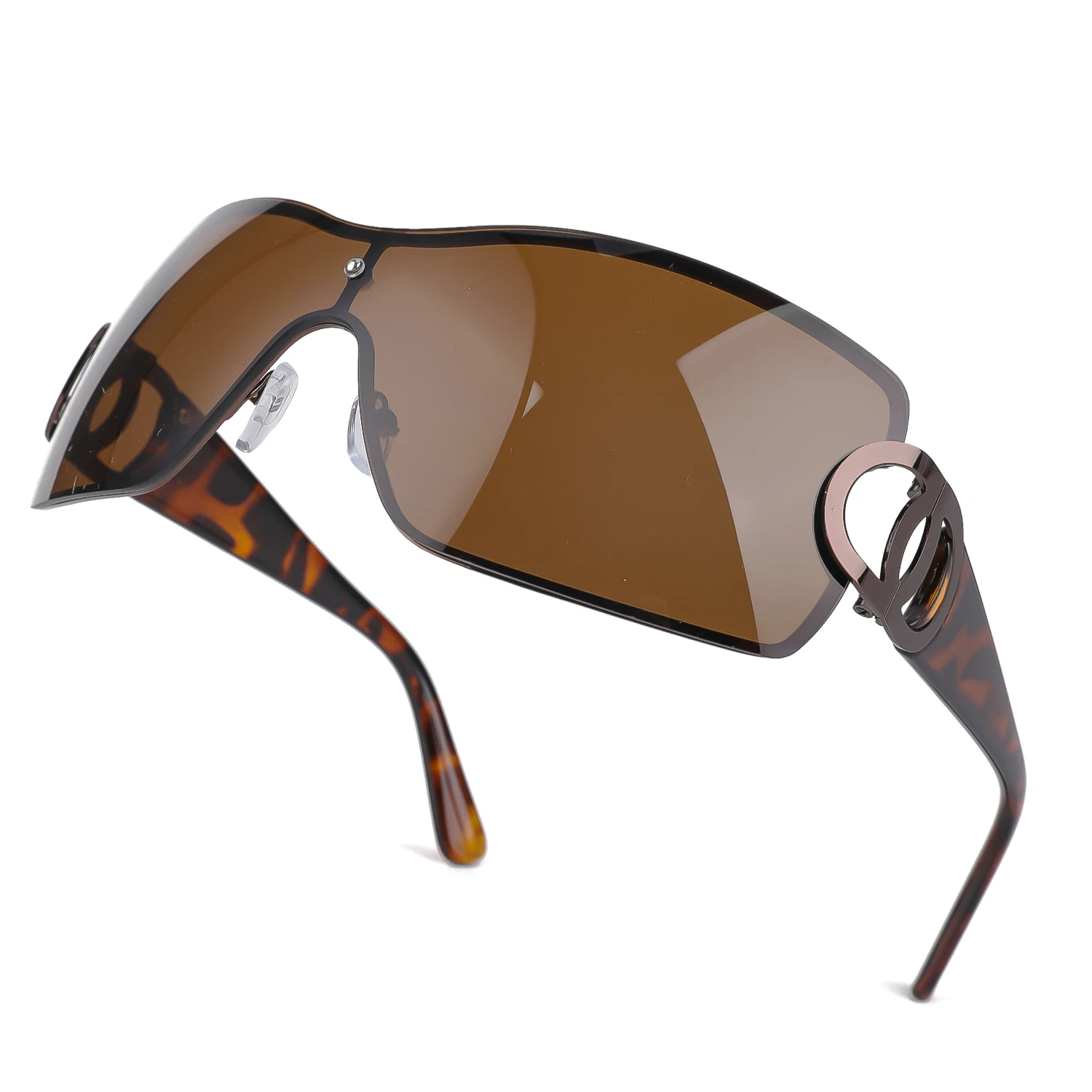 Retro Damen Sonnenbrille um y2k Sonnenbrille futuristische Farbverlauf Linse Sonnenbrille moderne Sonnenbrillen – Detail 3
