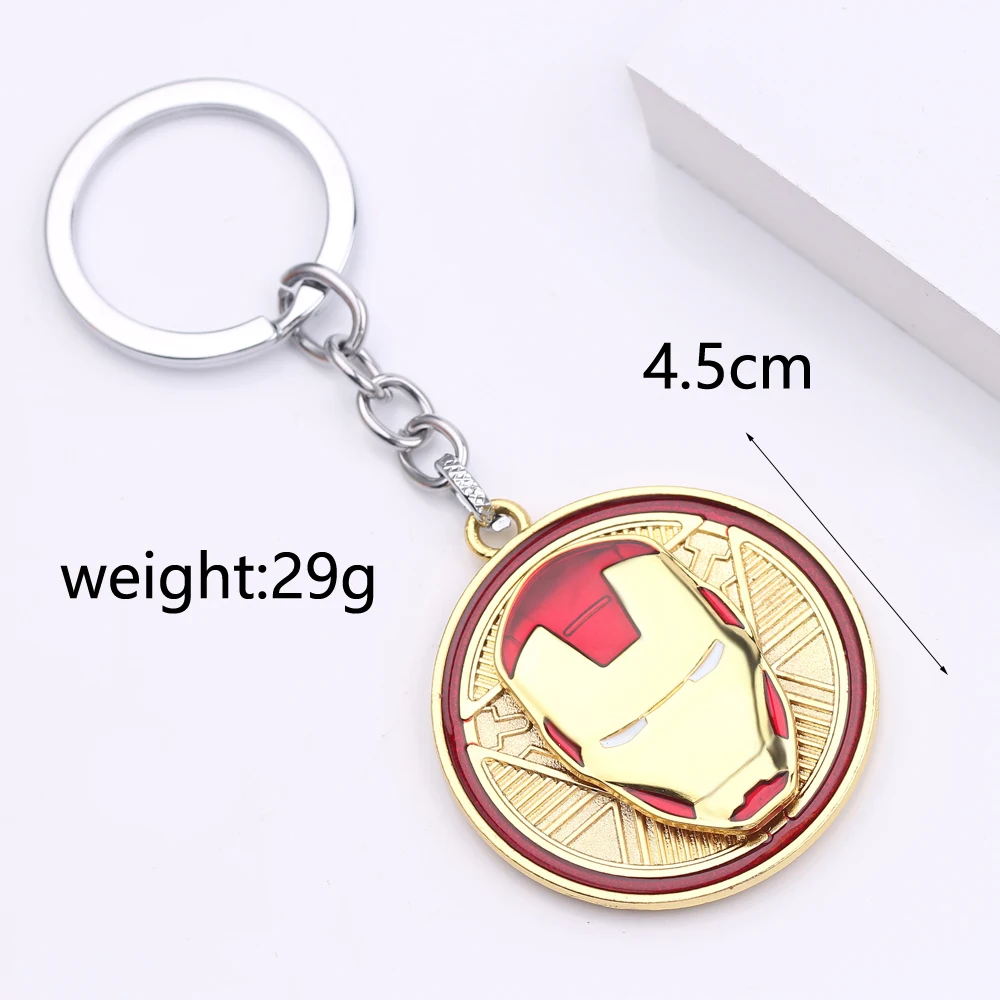 Marvel Avengers Superhero Iron Man Keychain for Men anxiety Jewelry Fun Rotate Decompress Keyrings Backpack Key Holder Pendant image 3